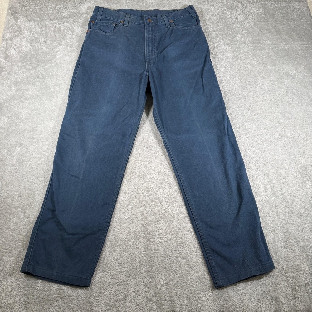 Vintage Levis Jeans Mens 34x32 Blue 566 Loose Fit Straight Leg Copper Tag